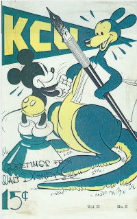 Walt Disney illustration featuring Mickey Mouse and UMKC Kangaroo