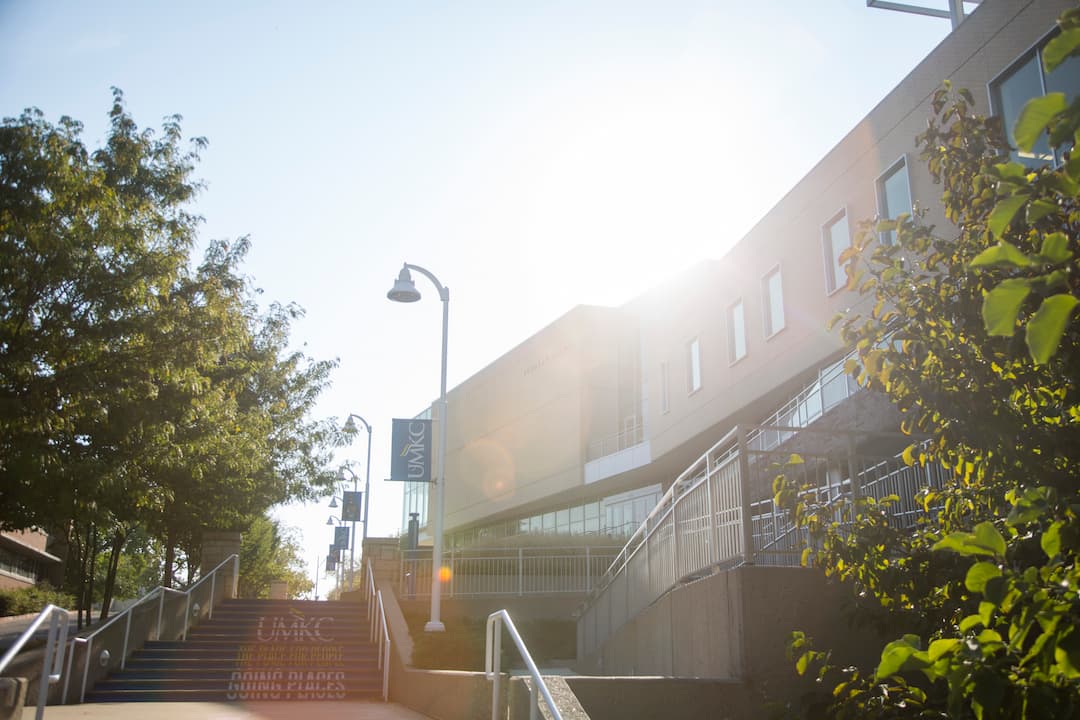 Student Union and steps in morning sunlight