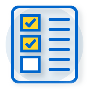 illustration of a checklist with two items checked off