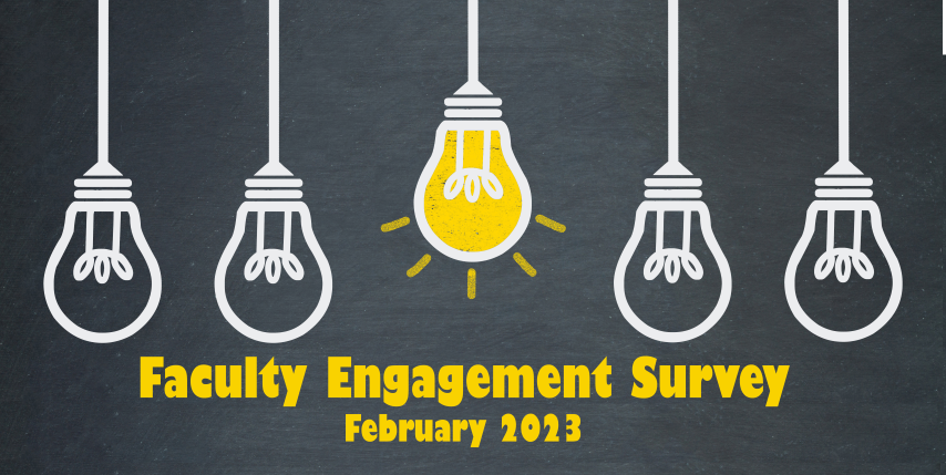light bulbs and words that say Faculty Engagement Survey 2023