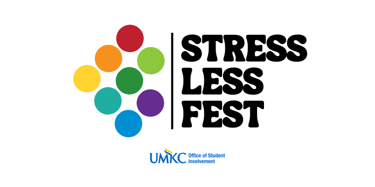 Stress Fest Logo, featuring multicolored circles representing a wellness wheel. 