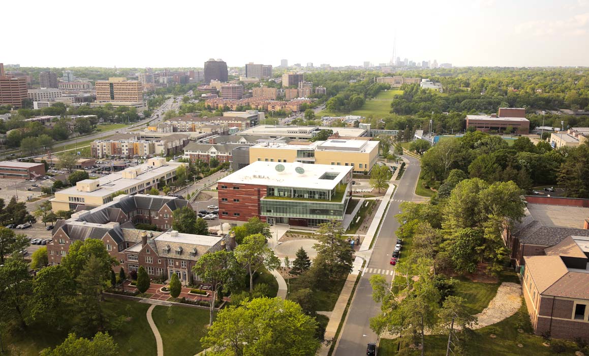 Picture of UMKC campus from above