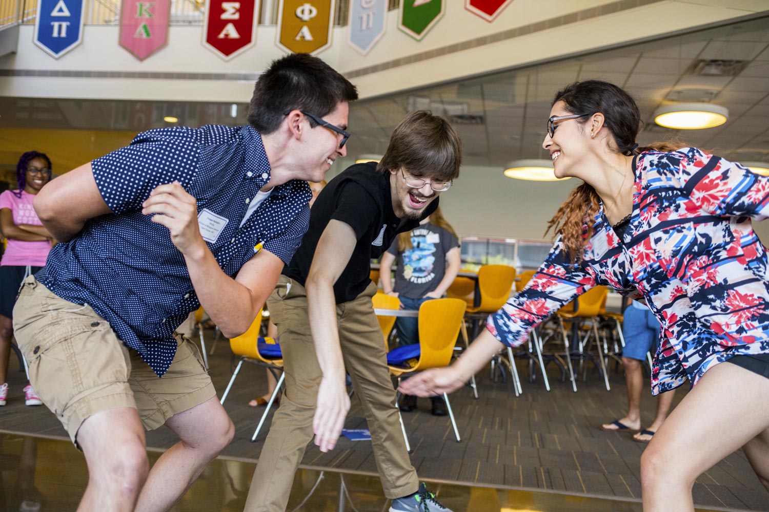 students playing an active game at Orientation