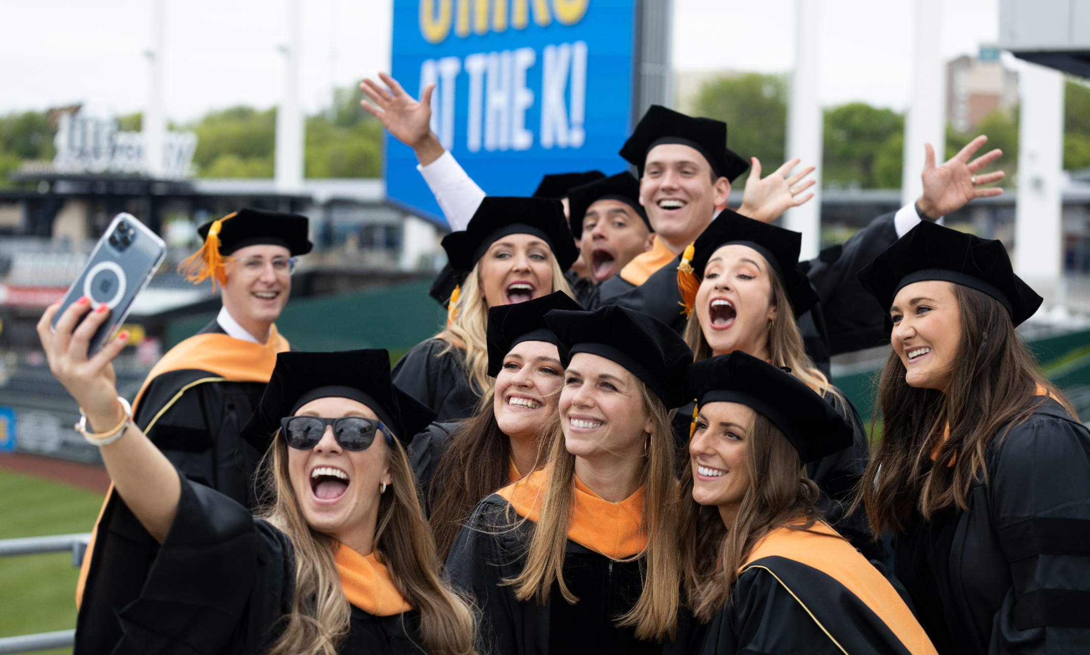 Graduates celebrate with a selfie