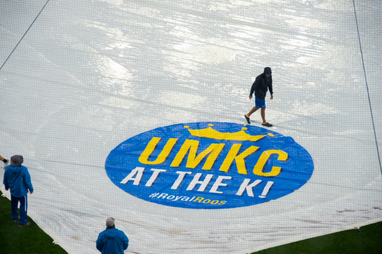 Commencement at The K tarp