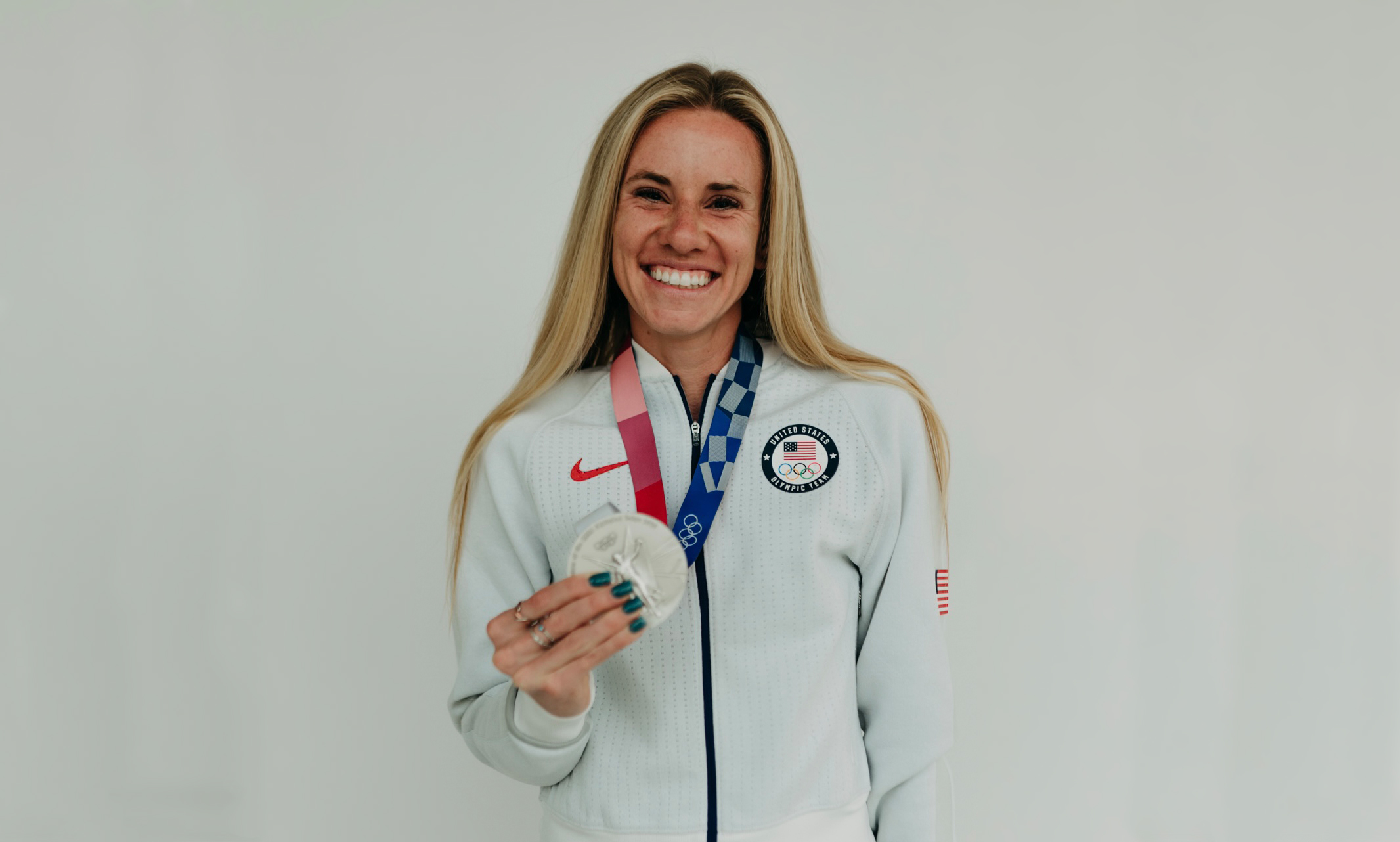 Courtney Frerichs with Olympic silver medal