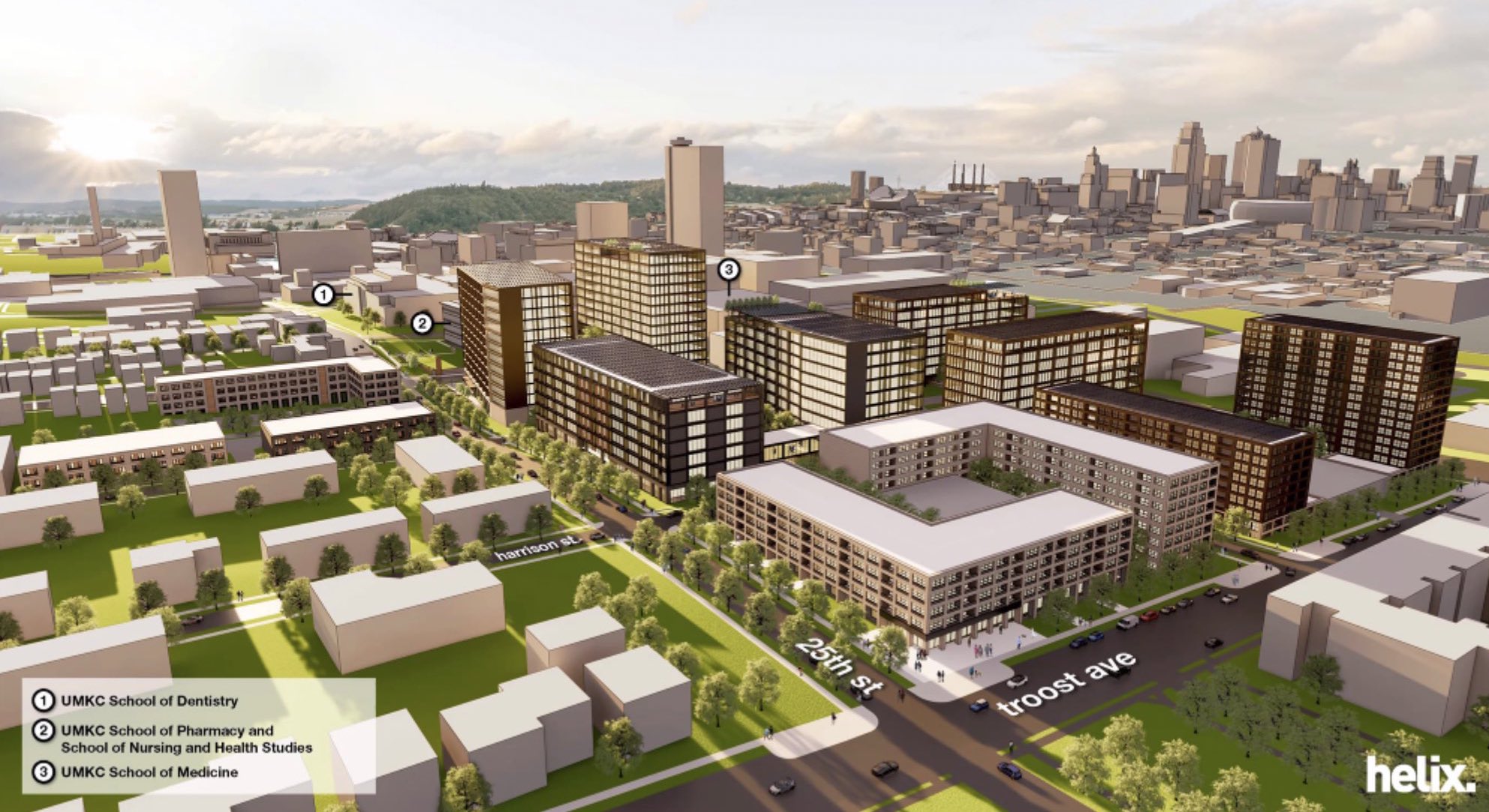 Artist rendering of expanded Health Sciences District