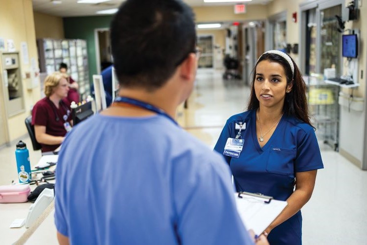 Dr. Camejo working in a hospital